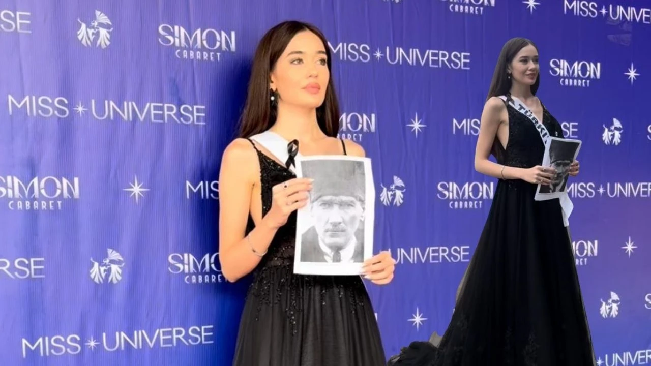 Miss Universe Türkiye temsilcisinden gururlandıran hareket: Atatürk portresi ile yürüdü!